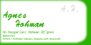 agnes hohman business card